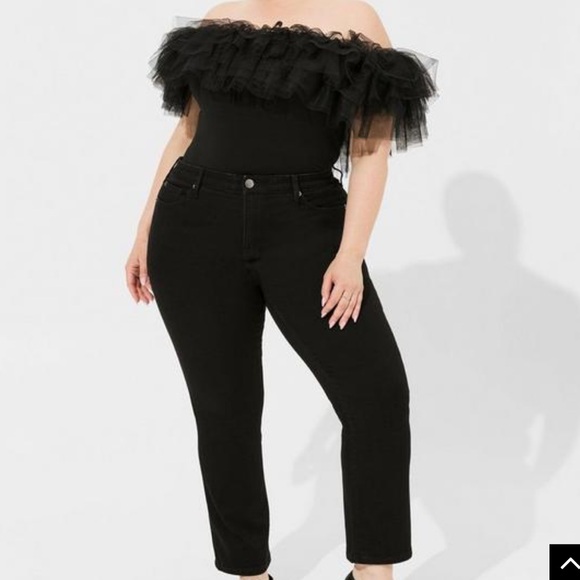 Torrid Foxy Off The Shoulder Tulle Bodysuit - Picture 2 of 4